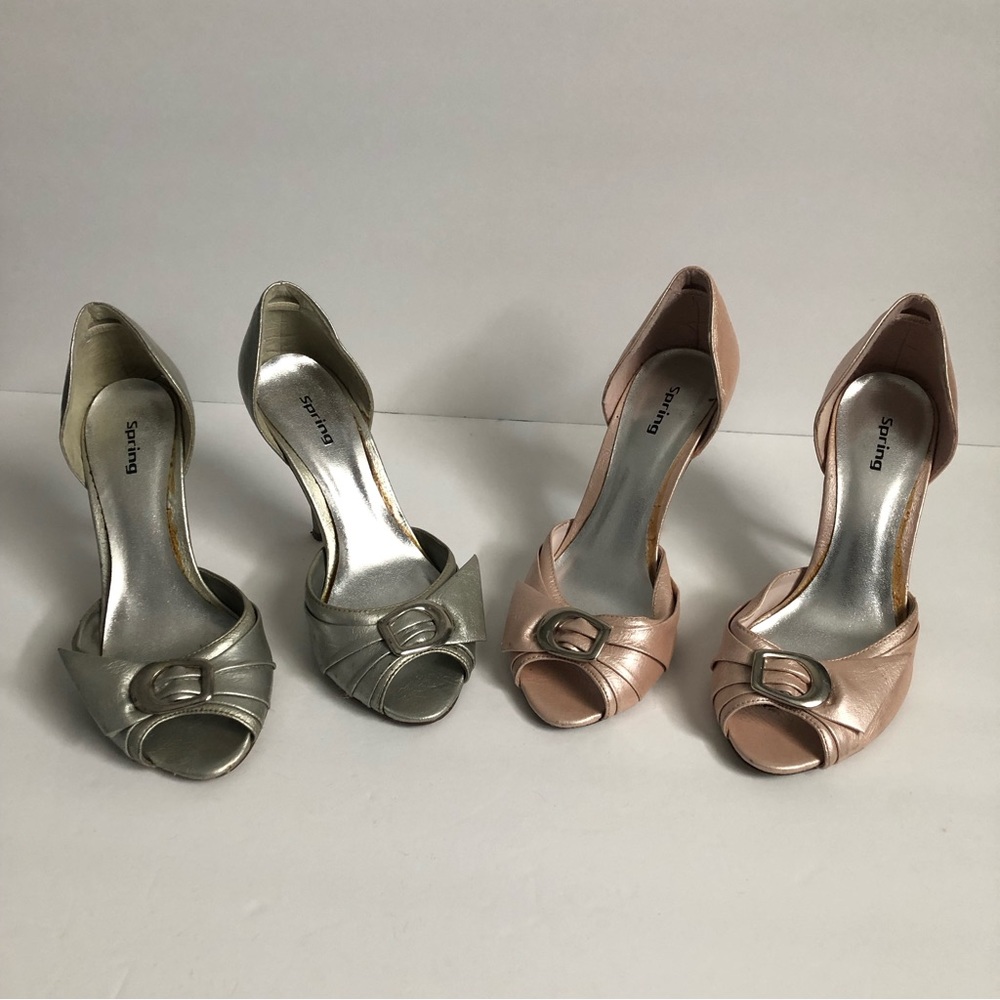 Spring Dressy Heel Bundle - Silver (36) & Pink (37)
